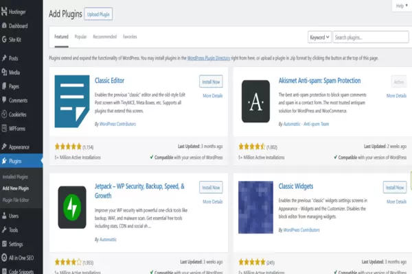 Plugins Plugins on The WordPress Admin
